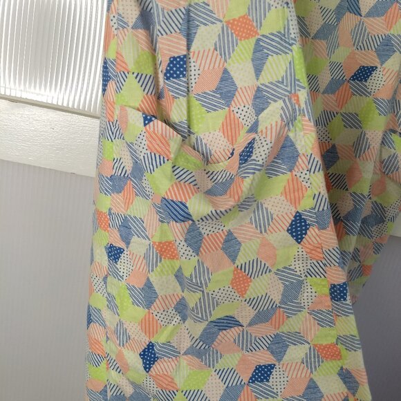 Columbia Geometric Pattern Night Gown Dress PFG Size Small Pockets Side Slit - Picture 5 of 16
